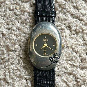 Forelli women’s vintage silver/black quartz watch adjustable‎ size
